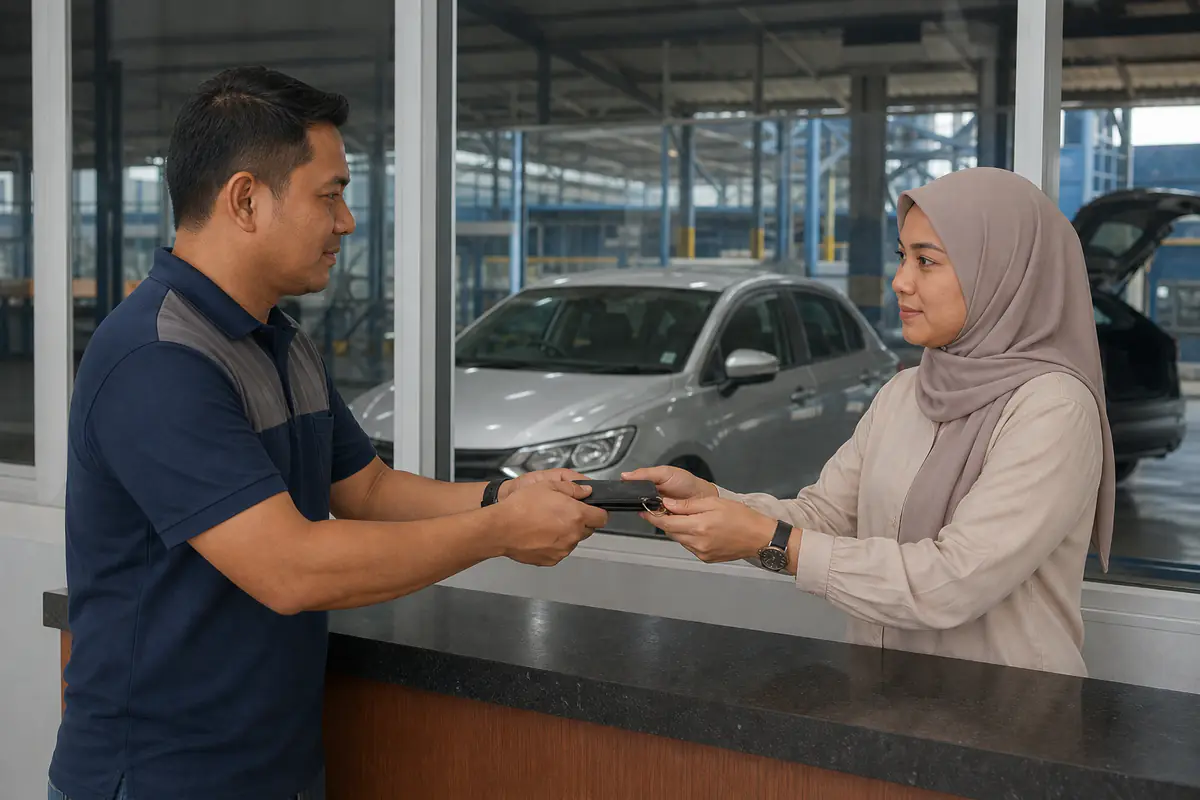 Serahan kunci kenderaan di zon pelanggan terminal RORO Malaysia